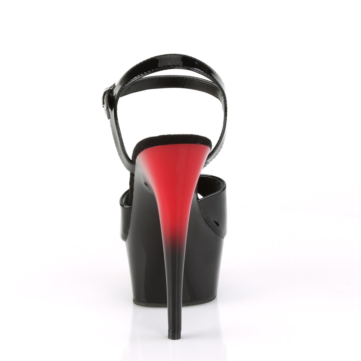 DELIGHT-609BR 6" Heel Black and Red  Stripper Platforms High Heels
