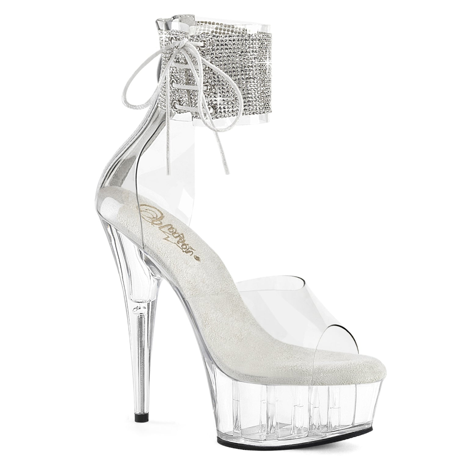 Clear 6 Inch Pole Dance Platform Shoes -  Pleaser DELIGHT-624RS