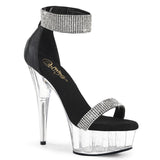 Black Fabric 6 Inch Pole Dance Platform Shoes -  Pleaser DELIGHT-641