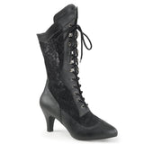 Divine-1050 Pleaser Boots de tobillo negro de tacón negro taconal de 3 pulgadas