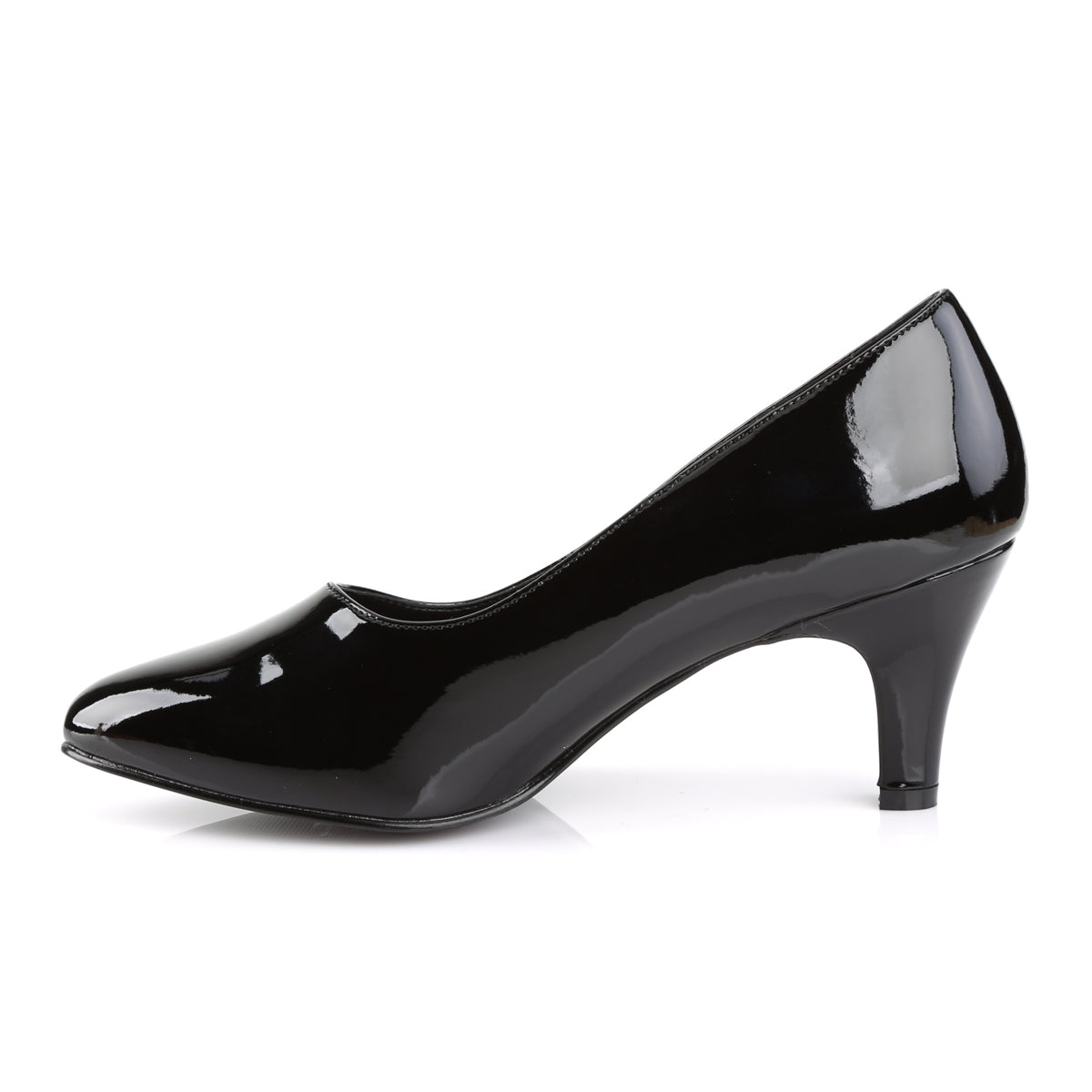 DIVINE-420 Large Size Ladies Shoes 3" Heel Black Patent Fetish Footwear