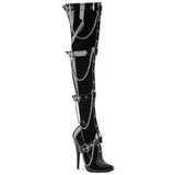 DOMINA-3027 Devious Black Patent Fetish Thigh High Boots