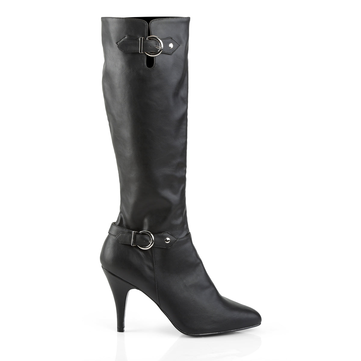 DREAM-2030 Pleaser Large Size Ladies Shoes 4 Inch Heel Black Boots