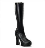 Black Faux Leather 5 Inch Disco Gogo Knee High Boots -  Pleaser ELECTRA-2000Z