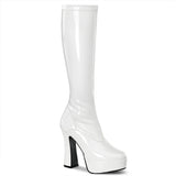 White 5 Inch Vintage Retro Knee High Boots -  Pleaser ELECTRA-2000Z