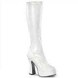 White 5 Inch Gogo Disco Knee High Boots -  Pleaser ELECTRA-2000Z
