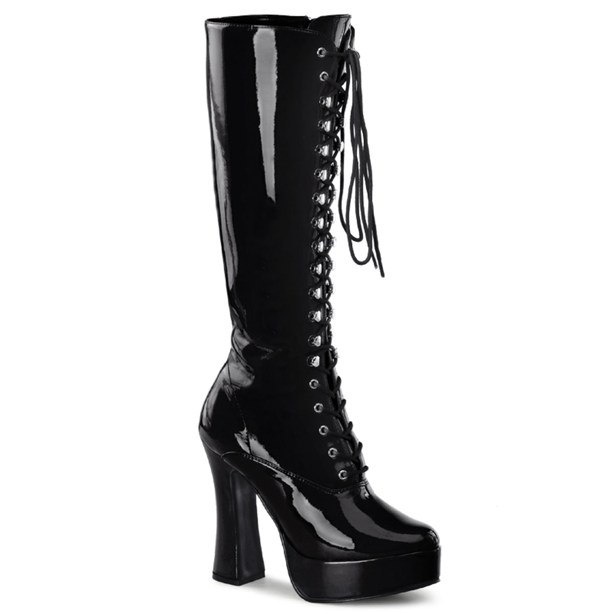 Electra-2020 Talón de 5 pulgadas Plataformas de stripper de patente negra tacones altos