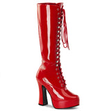 Red 5 Inch Disco GoGo Knee High Boots -  Pleaser ELECTRA-2020