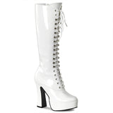 White 5 Inch Disco Knee High Knee High Boots -  Pleaser ELECTRA-2020
