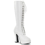 White 5 Inch Disco Platform Knee High Boots -  Pleaser ELECTRA-2020