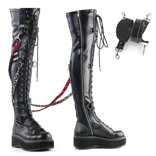 EMILY-377 Demoniacult Alternative Footwear Women's Over-the-Knee Boots