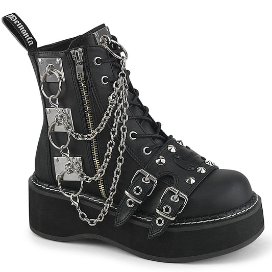 EMILY-57 Demonia Blk Vegan Leather Alternative Footwear