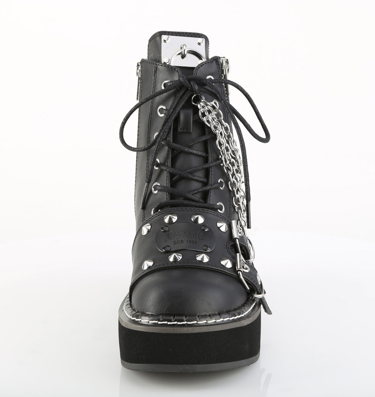 EMILY-57 Demonia Blk Vegan Leather Alternative Footwear