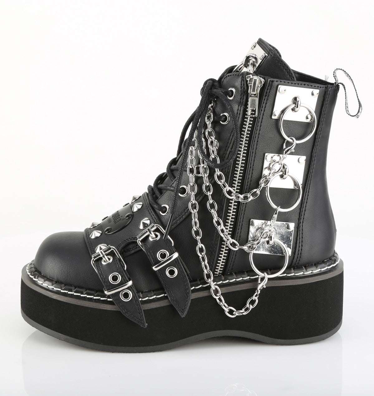 EMILY-57 Demonia Blk Vegan Leather Alternative Footwear