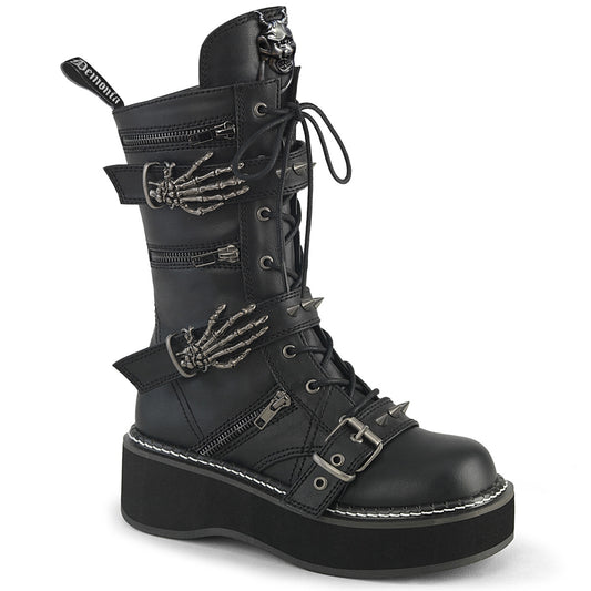 EMILY-82 Demonia Blk Vegan Leather Alternative Footwear