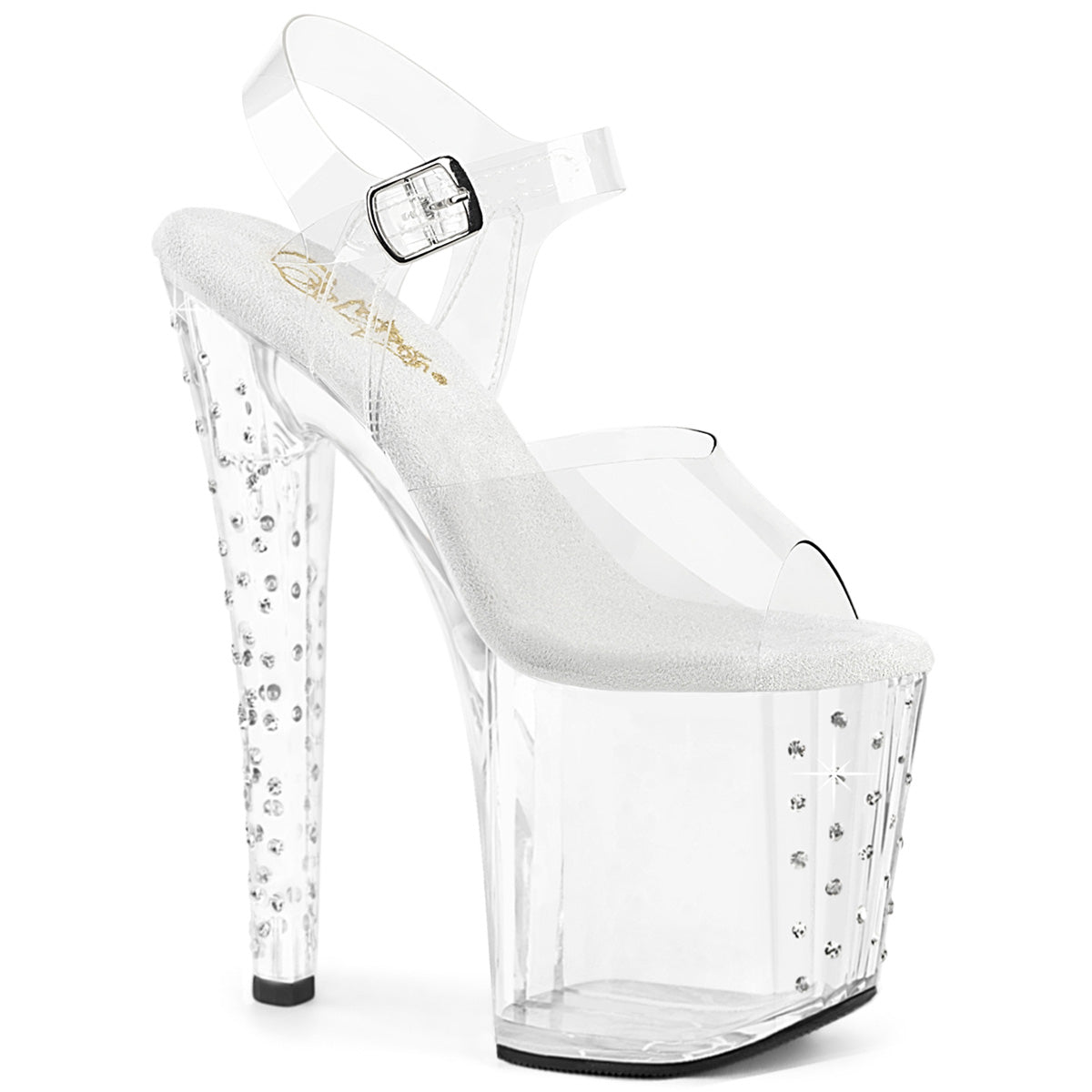 Clear 8 Inch Pole Dancer Ankle Boots -  Pleaser ENCHANT-708RS