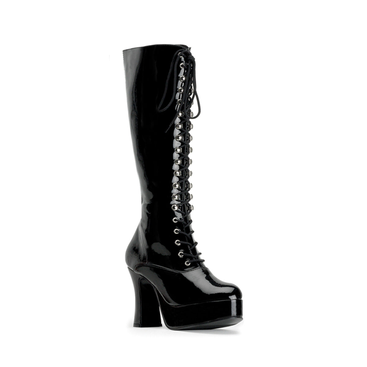 Exotica-2020 Pleasers Funtasma Talón de 4 pulgadas Botas de patente negra para mujeres