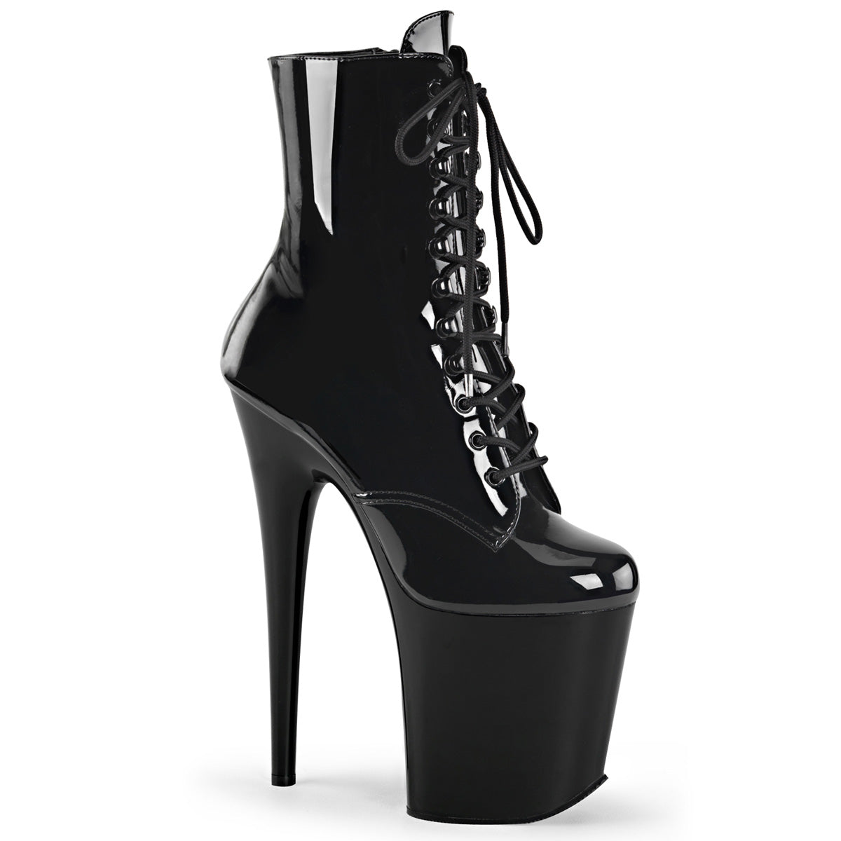 Black 8 Inch Exotic Dancer Ankle Boots -  Pleaser FLAMINGO-1020