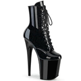Black 8 Inch Pole Dance Ankle Boots -  Pleaser FLAMINGO-1020BLG