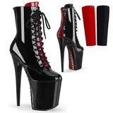 Black 8 Inch Platform Ankle Boots -  Pleaser FLAMINGO-1020FH