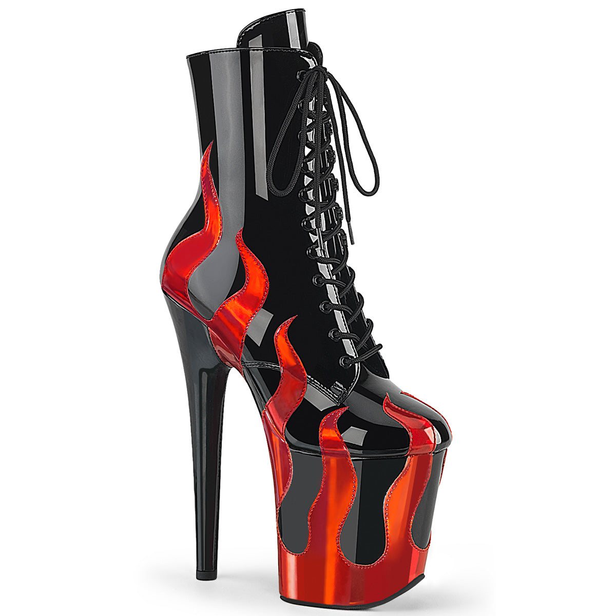 Black 8 Inch Dancer Platform Ankle Boots -  Pleaser FLAMINGO-1020FLM