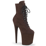 Mocha 8 Inch Exotic Dancing Ankle Boots -  Pleaser FLAMINGO-1020FS