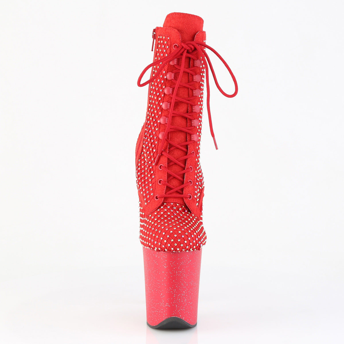 flamingo 1020rm pleaser pole dancing shoes red faux suede rs mesh red matte
