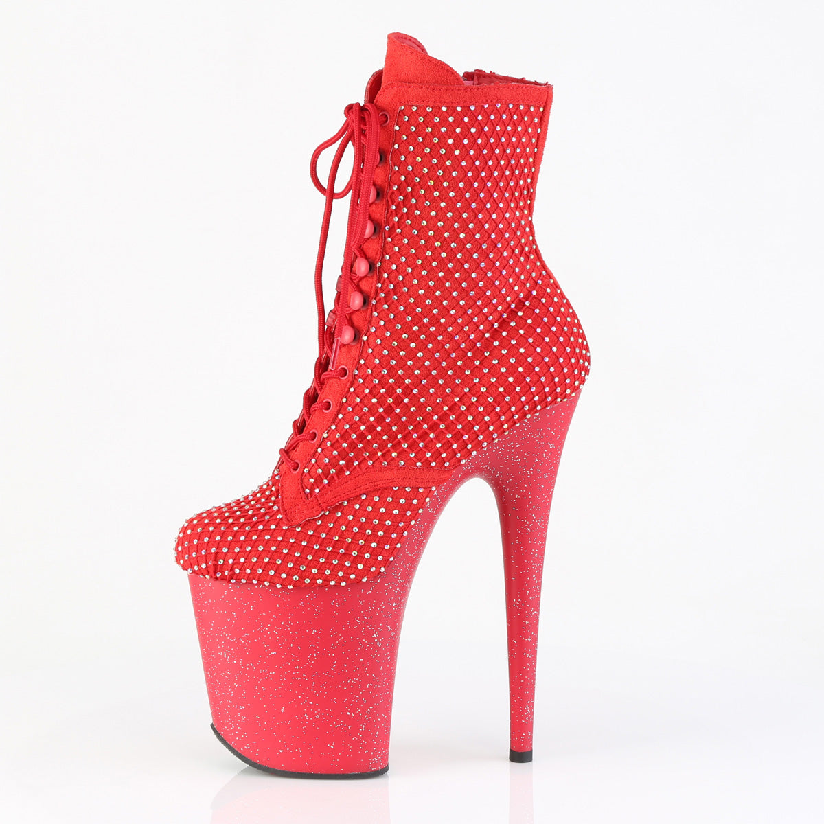 FLAMINGO-1020RM Pleaser Red Kinky Boots with Diamantes