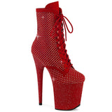 Flamingo-1020rm Pleaser Red Kinky Boots met Diamantes
