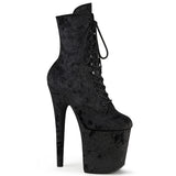 Black Fabric 8 Inch Exotic Dancing Ankle Boots -  Pleaser FLAMINGO-1020WR