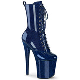 FLAMINGO-1040GP Pleaser Navy Blue Glitter Pole Dancing Ankle Boots