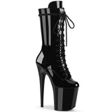 Black 8 Inch Pole Heels Ankle Boots -  Pleaser FLAMINGO-1050