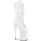 White 8 Inch Dancer Platform Ankle Boots -  Pleaser FLAMINGO-1050