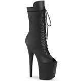 Black 8 Inch Pole Dancer Ankle Boots -  Pleaser FLAMINGO-1051WR