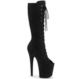 Black 8 Inch Pole Dancer Knee Boots -  Pleaser FLAMINGO-2051FS