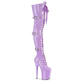 Lavender 8 Inch Dancer Platform Thigh Length Boots -  Pleaser FLAMINGO-3028