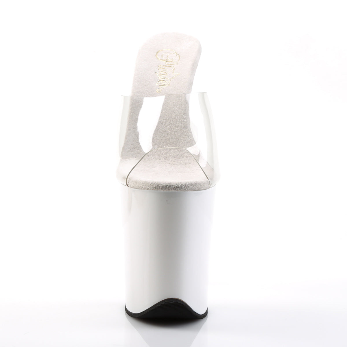 White 8 Inch Pole Dance Platform Shoes -  Pleaser FLAMINGO-801