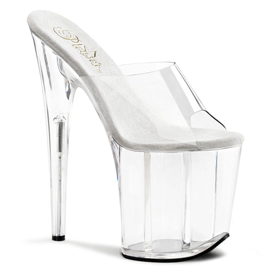 FLAMINGO-801 Pleasers 8" Heel Clear  Stripper Platforms High Heels