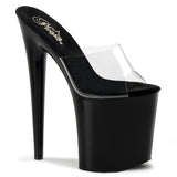 Clear Black 8 Inch Dancer Platform Platform Shoes -  Pleaser FLAMINGO-801