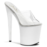White 8 Inch Pole Dance Platform Shoes -  Pleaser FLAMINGO-801