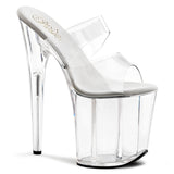 Clear 8 Inch Pole Dance Platform Shoes -  Pleaser FLAMINGO-802
