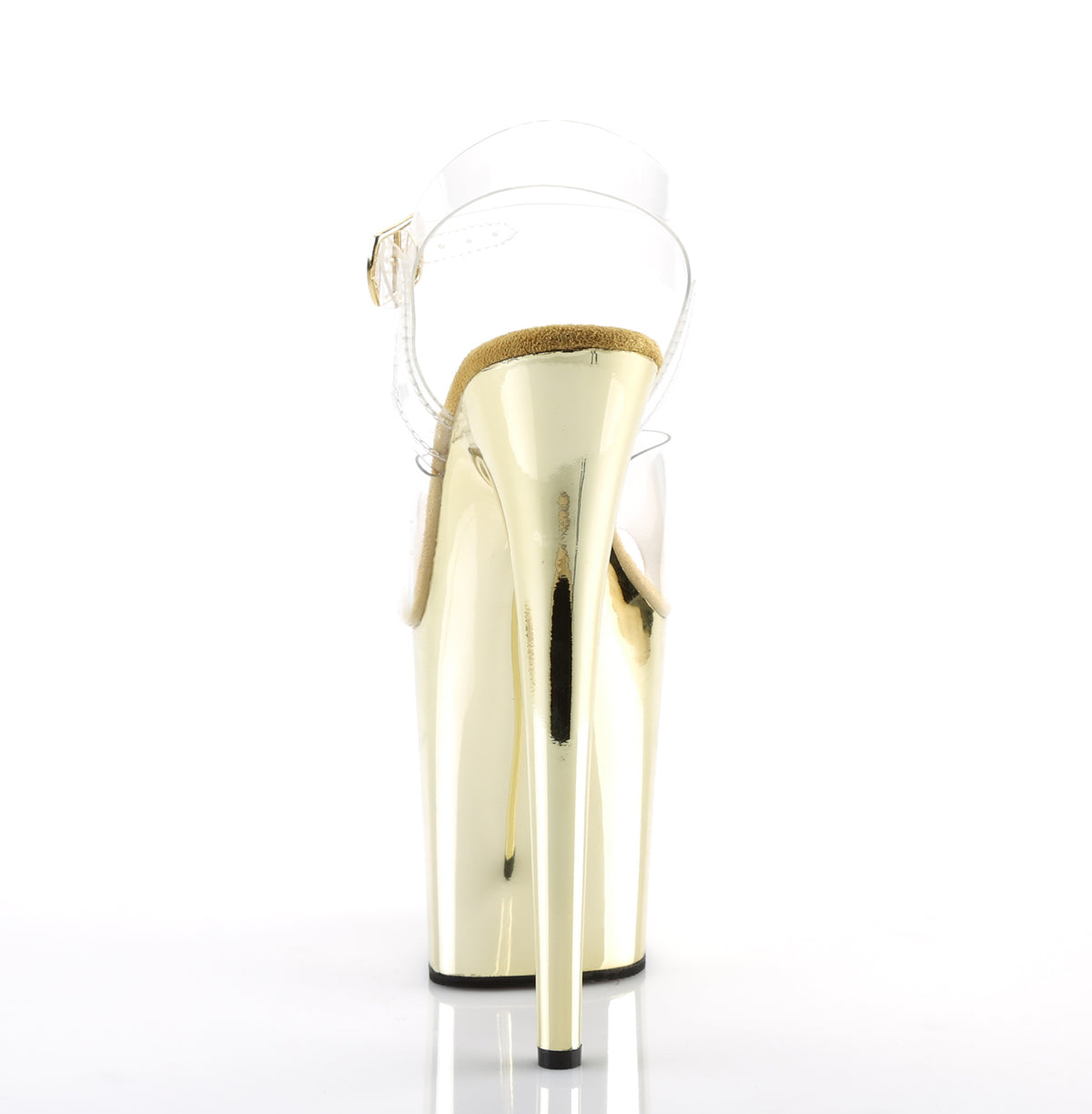 Gold Chrome 8 Inch Pole Dance Platform Shoes -  Pleaser FLAMINGO-808