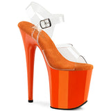 Orange 8 Inch Pole Dance Platform Shoes -  Pleaser FLAMINGO-808