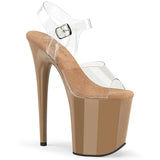 Clear Toffee 8 Inch Pole Dancer Platform Shoes -  Pleaser FLAMINGO-808