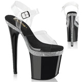 Clear Black 8 Inch Exotic Dance Platform Shoes -  Pleaser FLAMINGO-808MLS