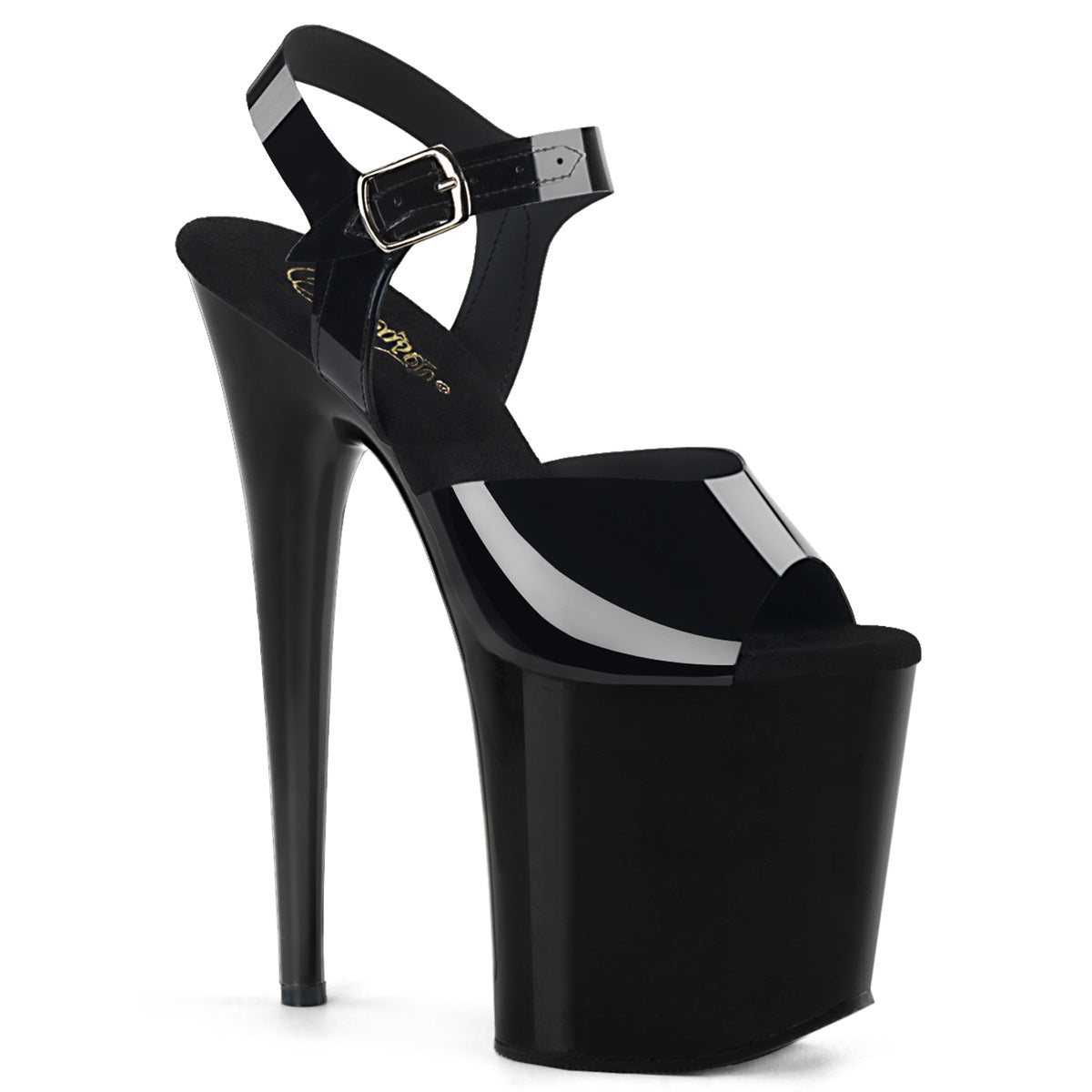Black 8 Inch Pole Dance Platform Shoes -  Pleaser FLAMINGO-808N