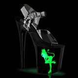 Clear Black 8 Inch Sexy Platform Pole Heels -  Pleaser FLAMINGO-808NLDG