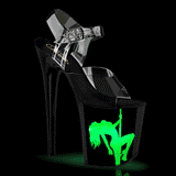 Clear Black 8 Inch Platform Dancer Pole Heels -  Pleaser FLAMINGO-808NLSG