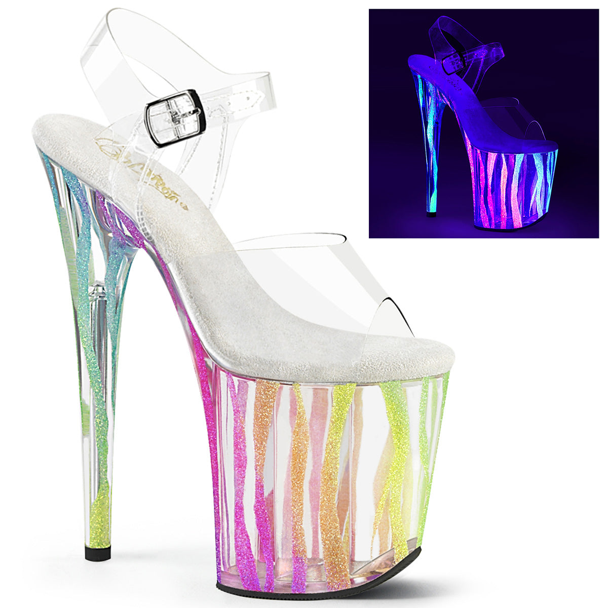 Flamingo-808RG-03 Pleaser Stripper de tacón de 8 pulgadas de alto