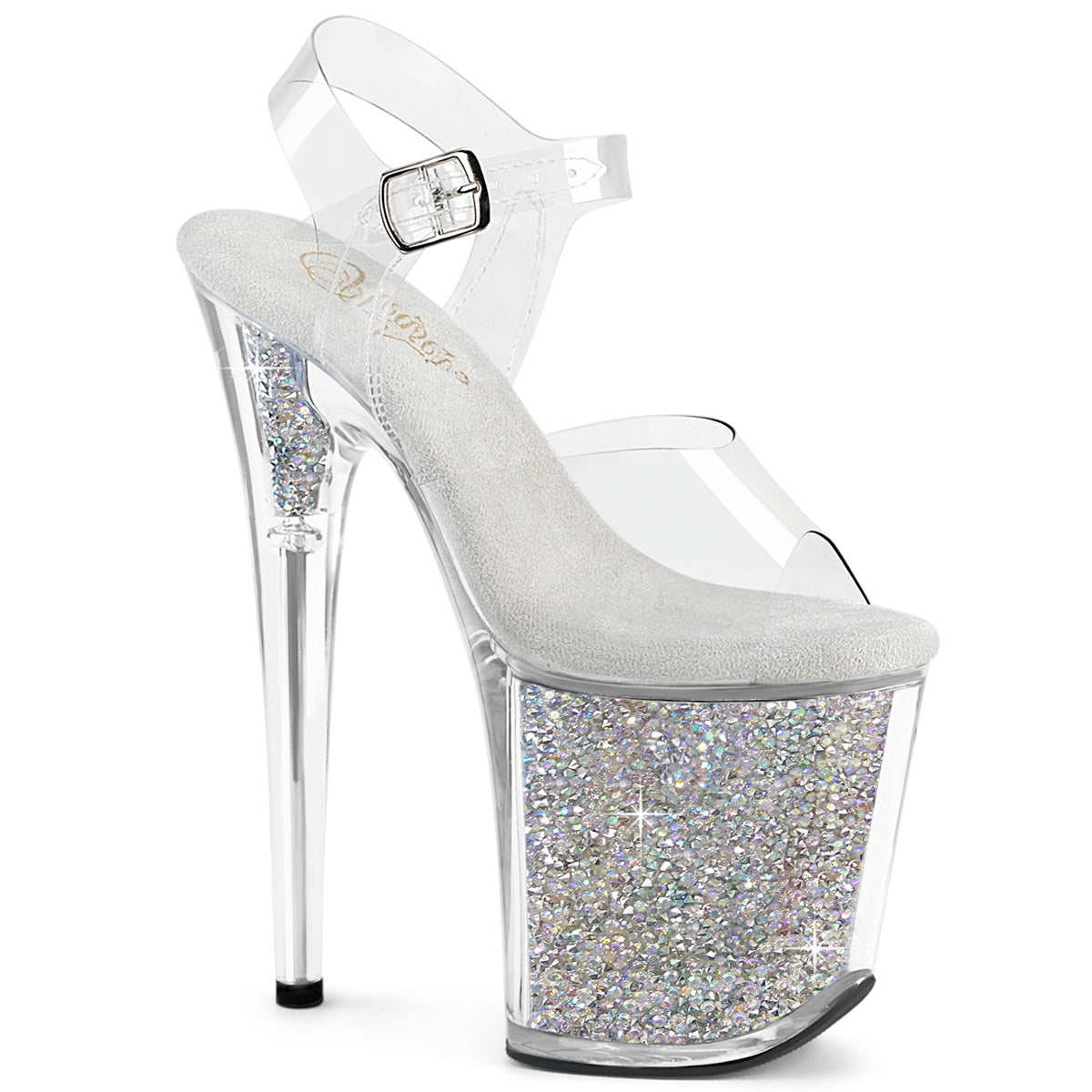 Clear Bling 8 Inch Performance High Pole Heels -  Pleaser FLAMINGO-808RSI
